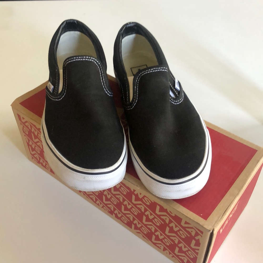 ON HOLD —— BLACK SLIP-ON VANS